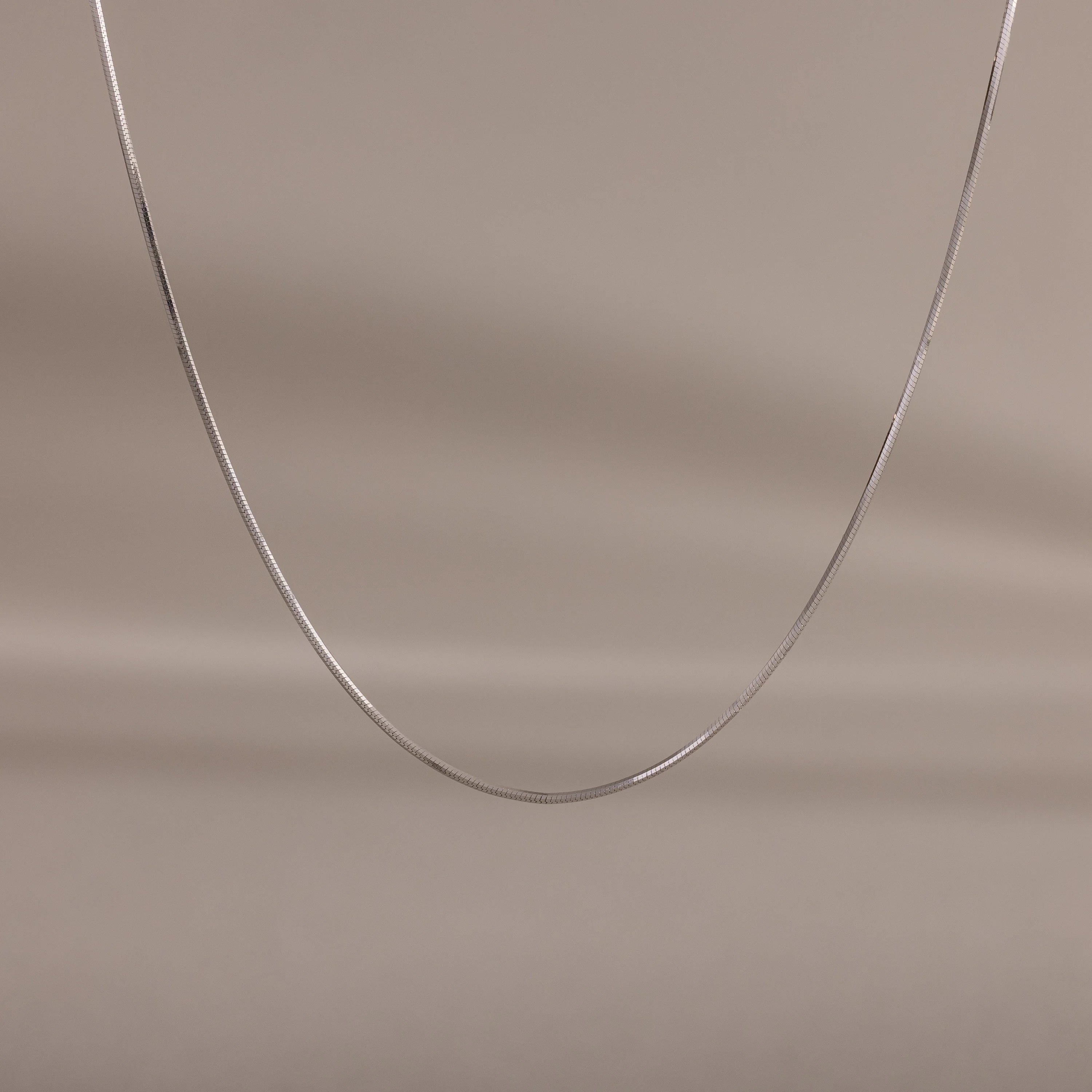 Dainty Herringbone Necklace Silver 18K Gold Plated