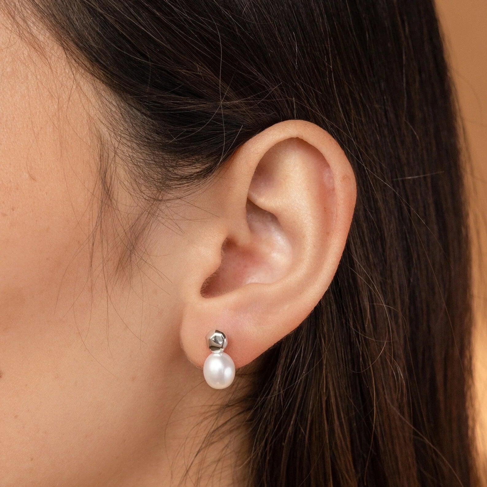 Pearl Gemstone Drop Earrings