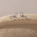 Pave Bow Studs Silver 18K Gold Plated