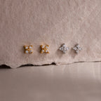 Hera Flower Studs Silver 18K Gold Plated