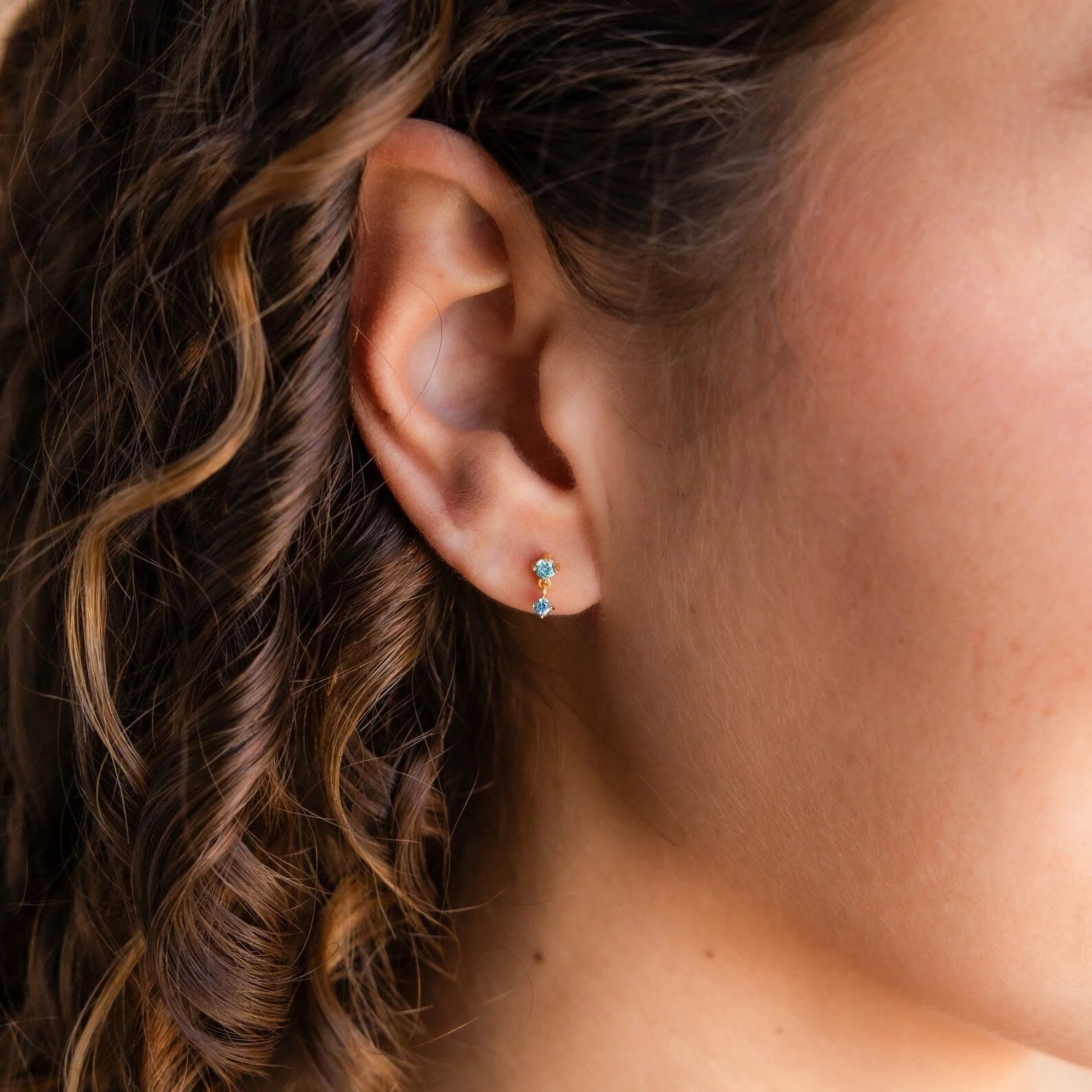 Dainty Birthstone Drop Earrings