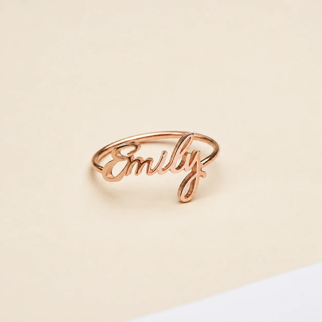 Grace Script Name Ring