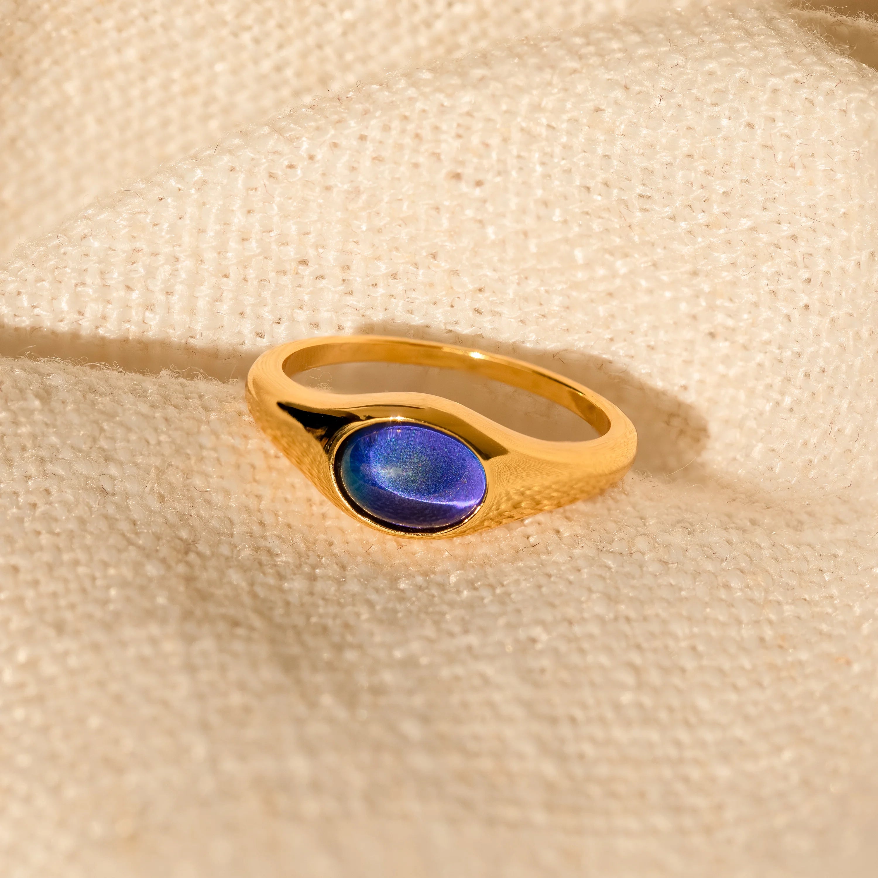 Bold Mood Ring Silver 18K Gold Plated