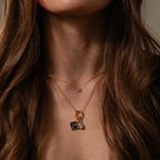Diamond Onyx Hummingbird Charm Silver 18K Gold Plated