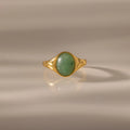Solace Jade Diamond Signet Ring Silver 18K Gold Plated