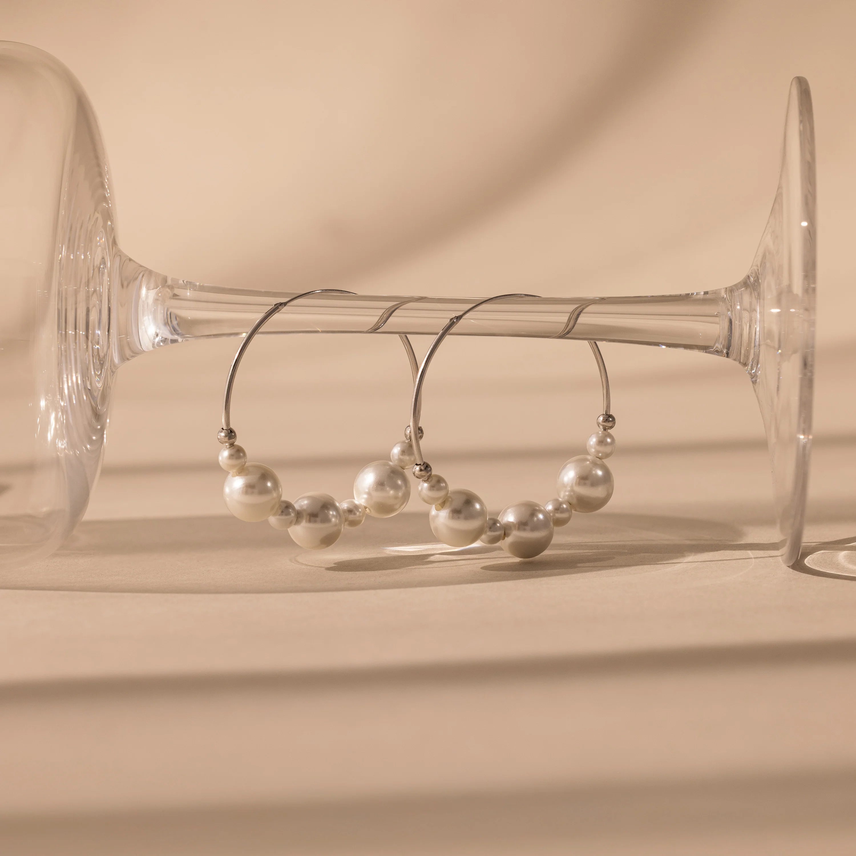 Freshwater Pearl Hoops Silver 18K Gold Plated