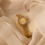 Pave Blossom Timepiece Silver 18K Gold Plated