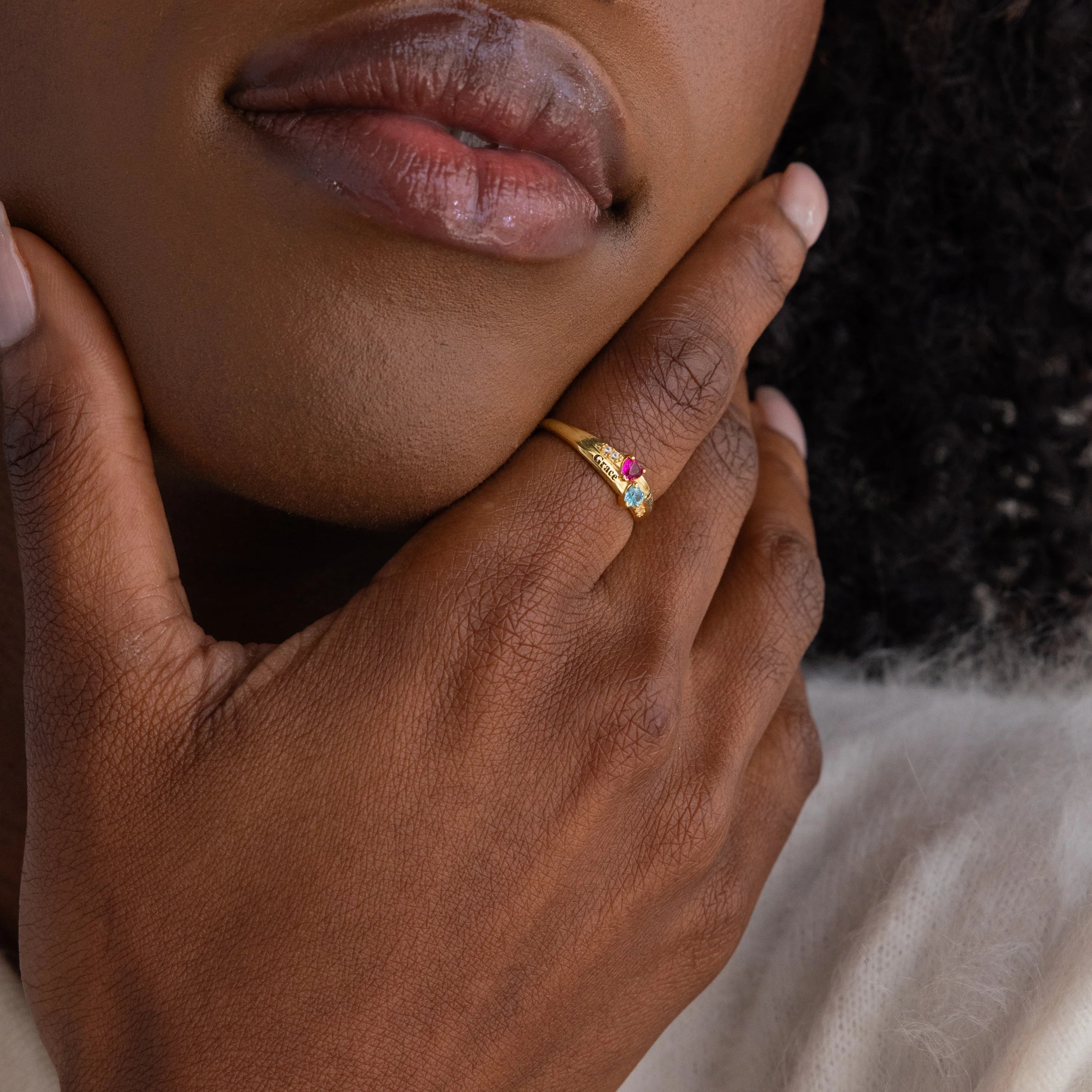 Toi et Moi Interlocking Name Ring Silver 18K Gold Plated