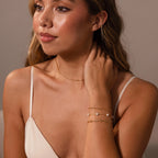 Clover Station Bracelet Silver 18K Gold Plated