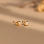 Opal Diamond Star Studs Silver 18K Gold Plated