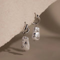 Starry Baroque Pearl Charm Hoops Silver 18K Gold Plated