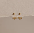 Starburst Cluster Ear Jackets Silver 18K Gold Plated