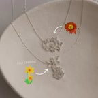 Kids Drawing Necklace Silver 18K Gold Plated