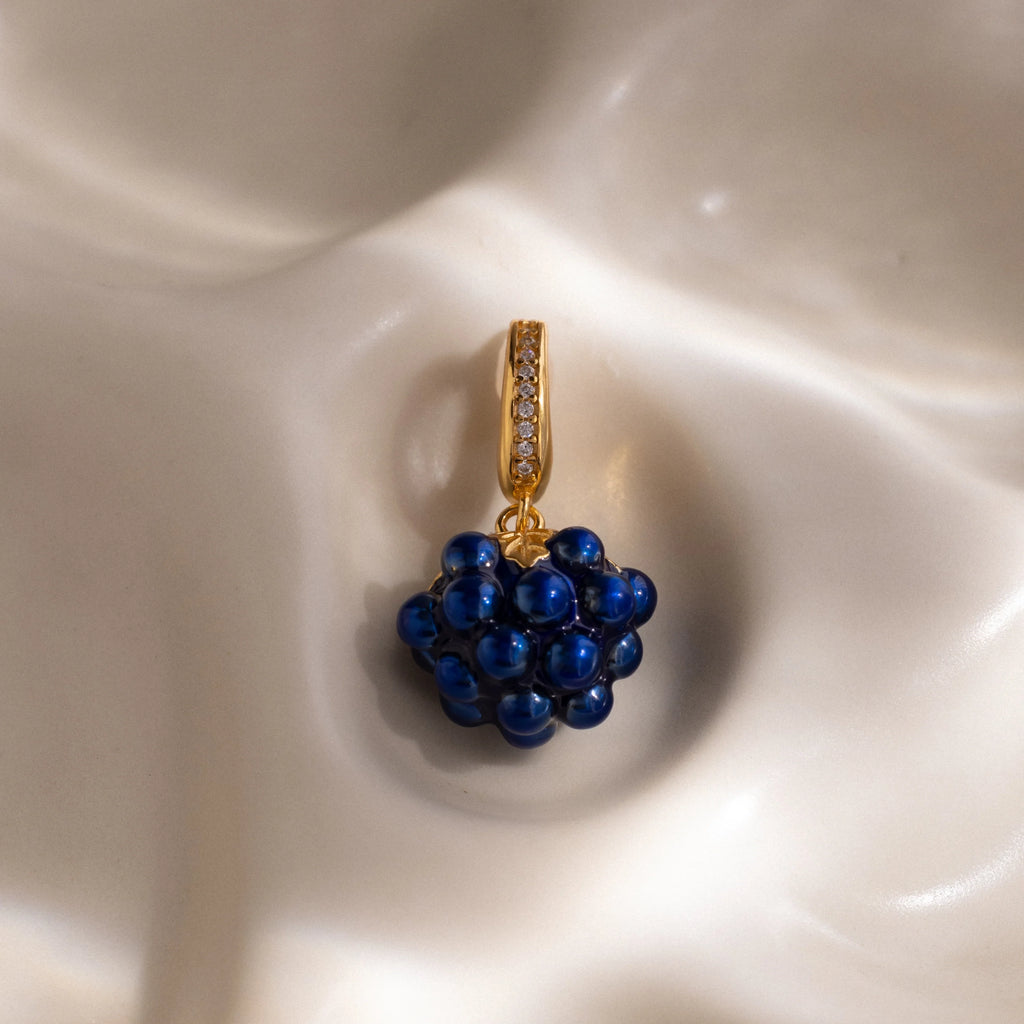 Sapphire Blackberry Charm Silver 18K Gold Plated