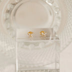 Butterfly Diamond Studs  Silver 18K Gold Plated
