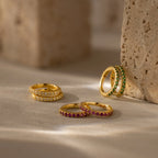 Peridot Clicker Huggies Silver 18K Gold Plated