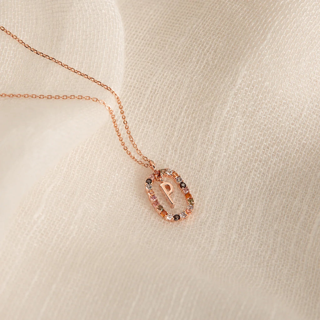 Rainbow Initial Necklace