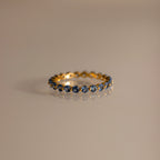 Lace Eternity Blue Zircon Ring Silver 18K Gold Plated