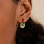 Dainty Jade Duo Hoops Silver 18K Gold Plated