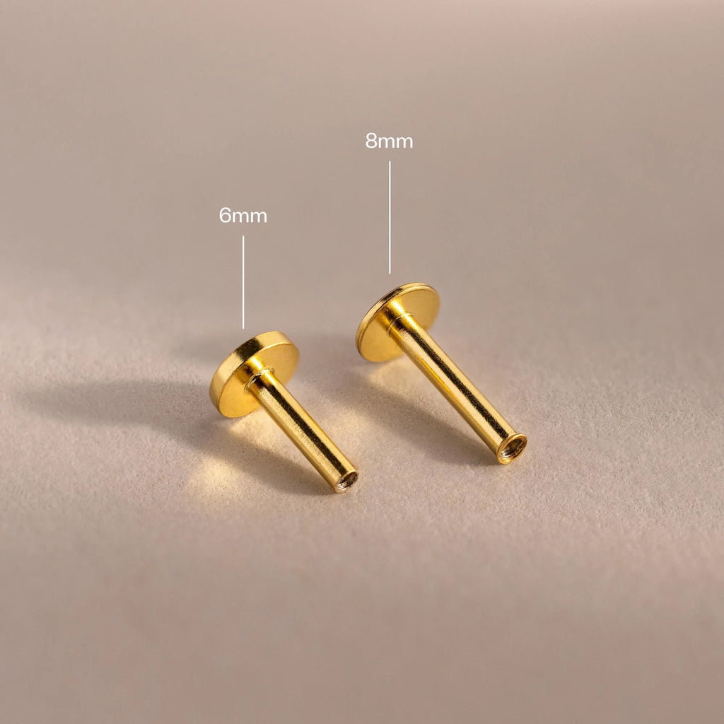Flatback Post Set   Silver 18K Gold Plated