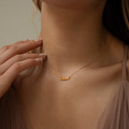 Tiny London Name Necklace Silver 18K Gold Plated