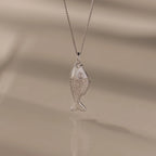 Fish Charm Necklace Silver 18K Gold Plated