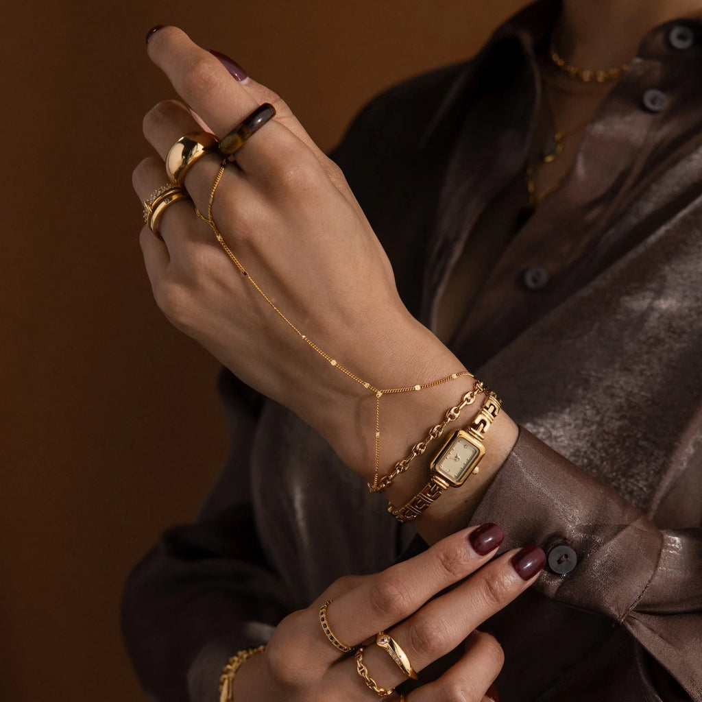 Skinny Tiger's Eye Ring Silver 18K Gold Plated
