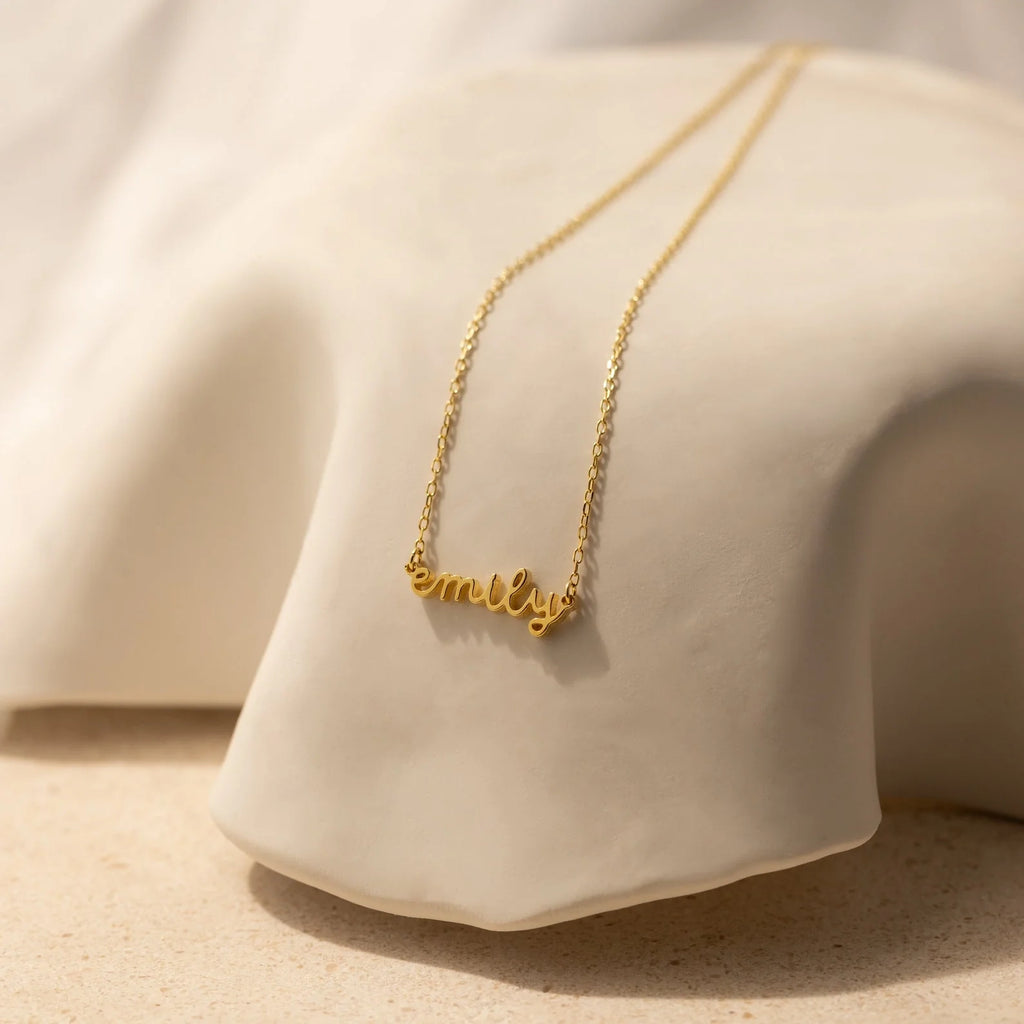Tiny Dream Name Necklace Silver 18K Gold Plated