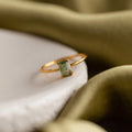 Agate Emerald Ring Silver 18K Gold Plated