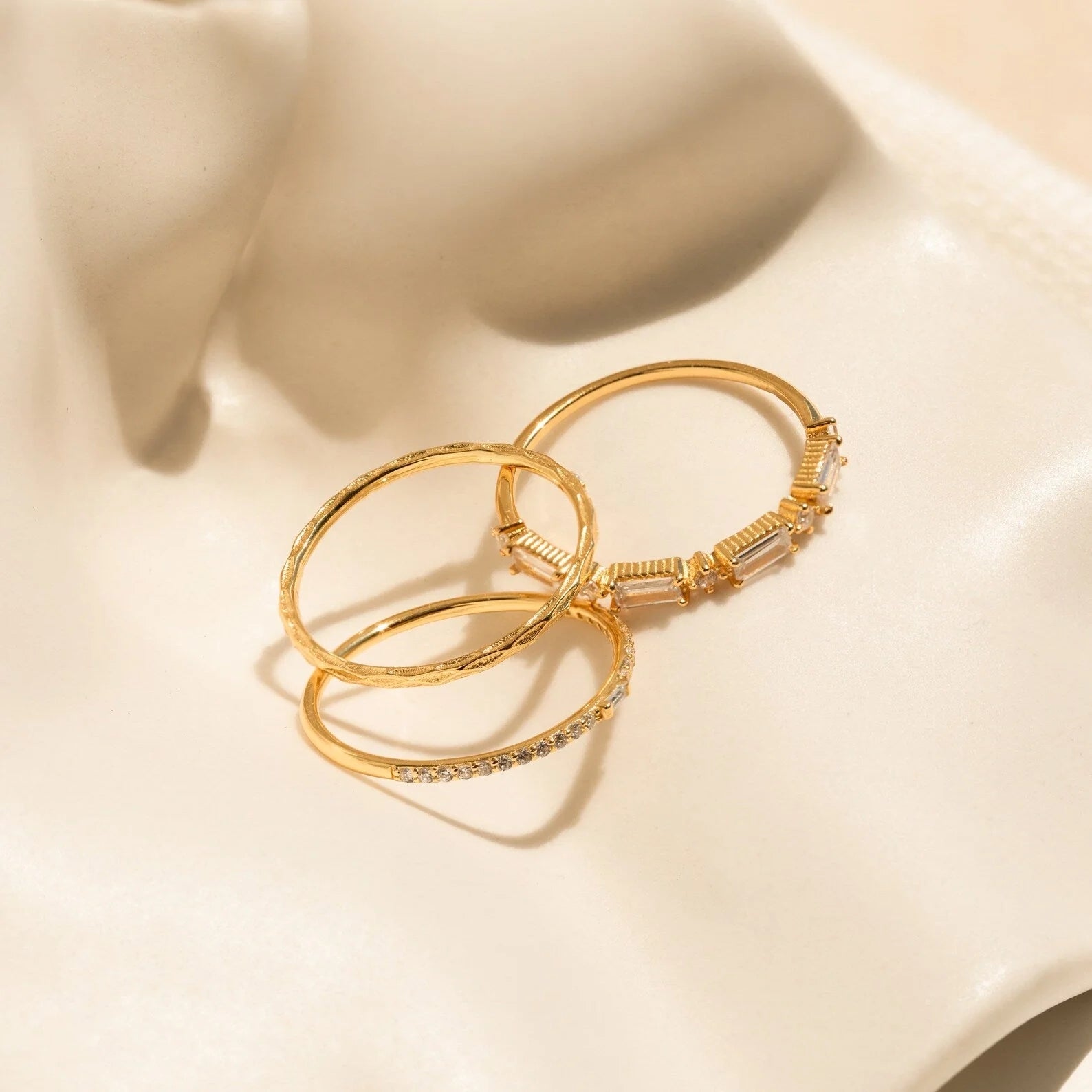 Dainty Diamond Stacking Ring Set: Sparkle in Every Stack