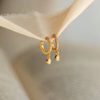 Diamond Opal Drop Charm Huggies Silver 18K Gold Plated