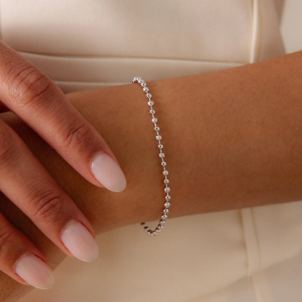 Dune Beaded Bracelet Silver 18K Gold Plated