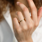 Ann Thin Message Ring Silver 18K Gold Plated