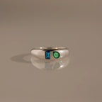Baguette-Pear Cut Toi et Moi Dome Ring  Silver 18K Gold Plated