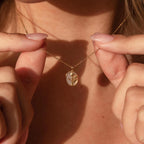Pearl Tulip Pendant Necklace Silver 18K Gold Plated