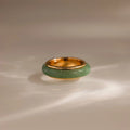 Jade Band Spinner Ring Silver 18K Gold Plated