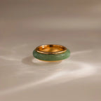 Jade Band Spinner Ring Silver 18K Gold Plated