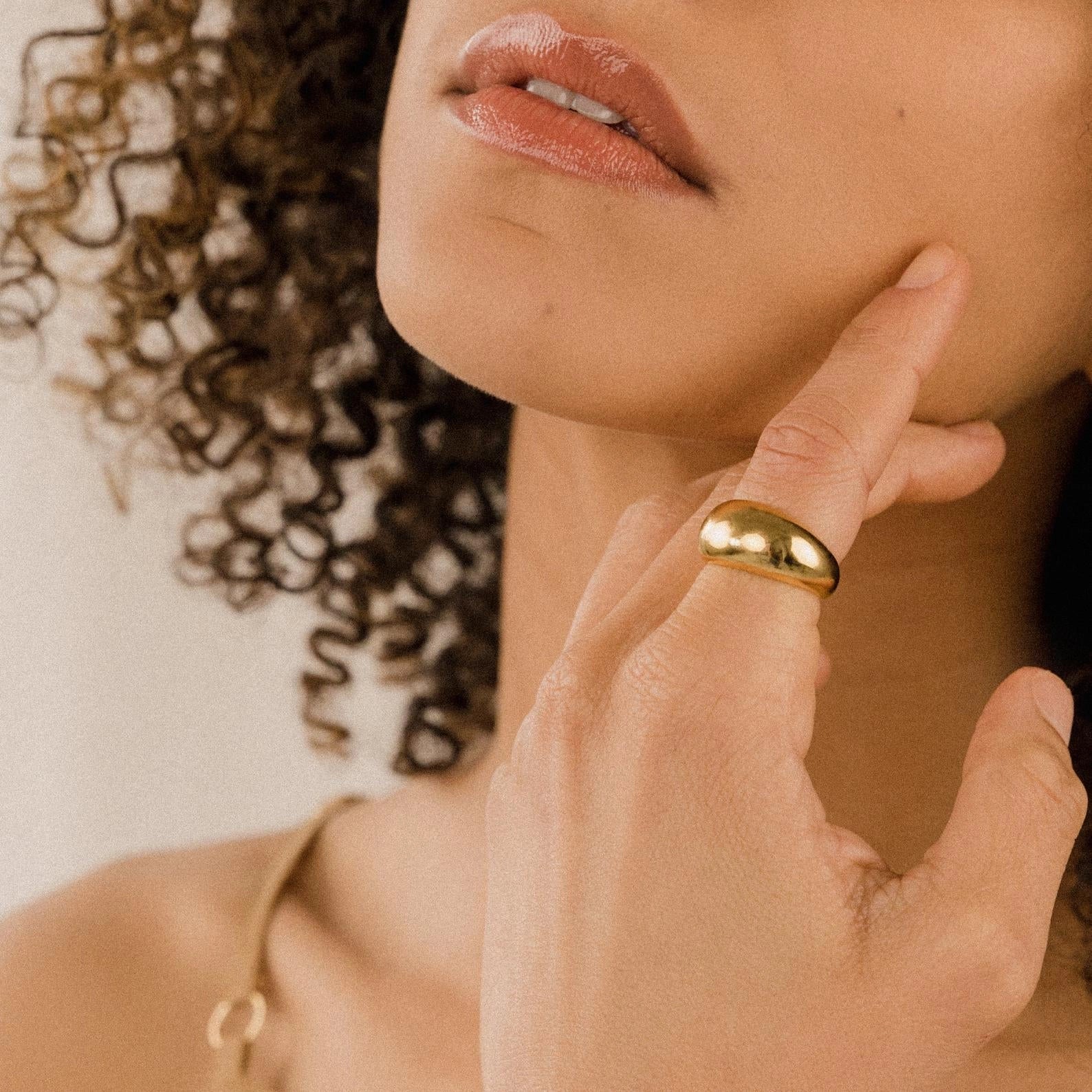 Bold Dome Ring Silver 18K Gold Plated