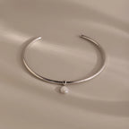 Pearl Cuff Choker Necklace Silver 18K Gold Plated