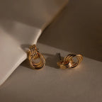 Micro Triple Knot Earrings Silver 18K Gold Plated