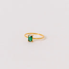Harley Emerald Ring Silver 18K Gold Plated