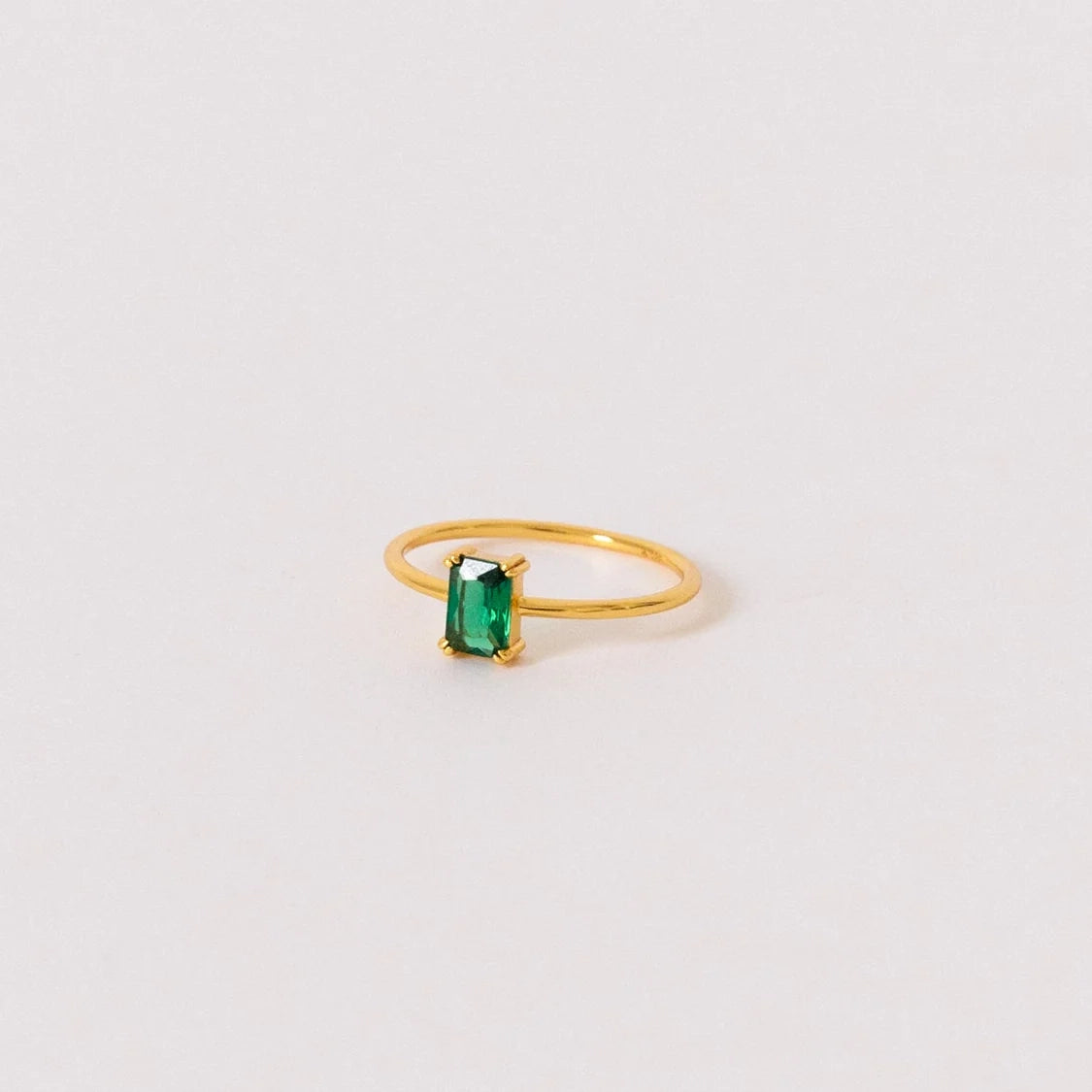 Harley Emerald Ring Silver 18K Gold Plated