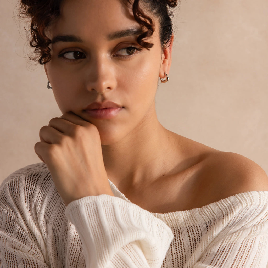 Bold Geometric Hoops Silver 18K Gold Plated