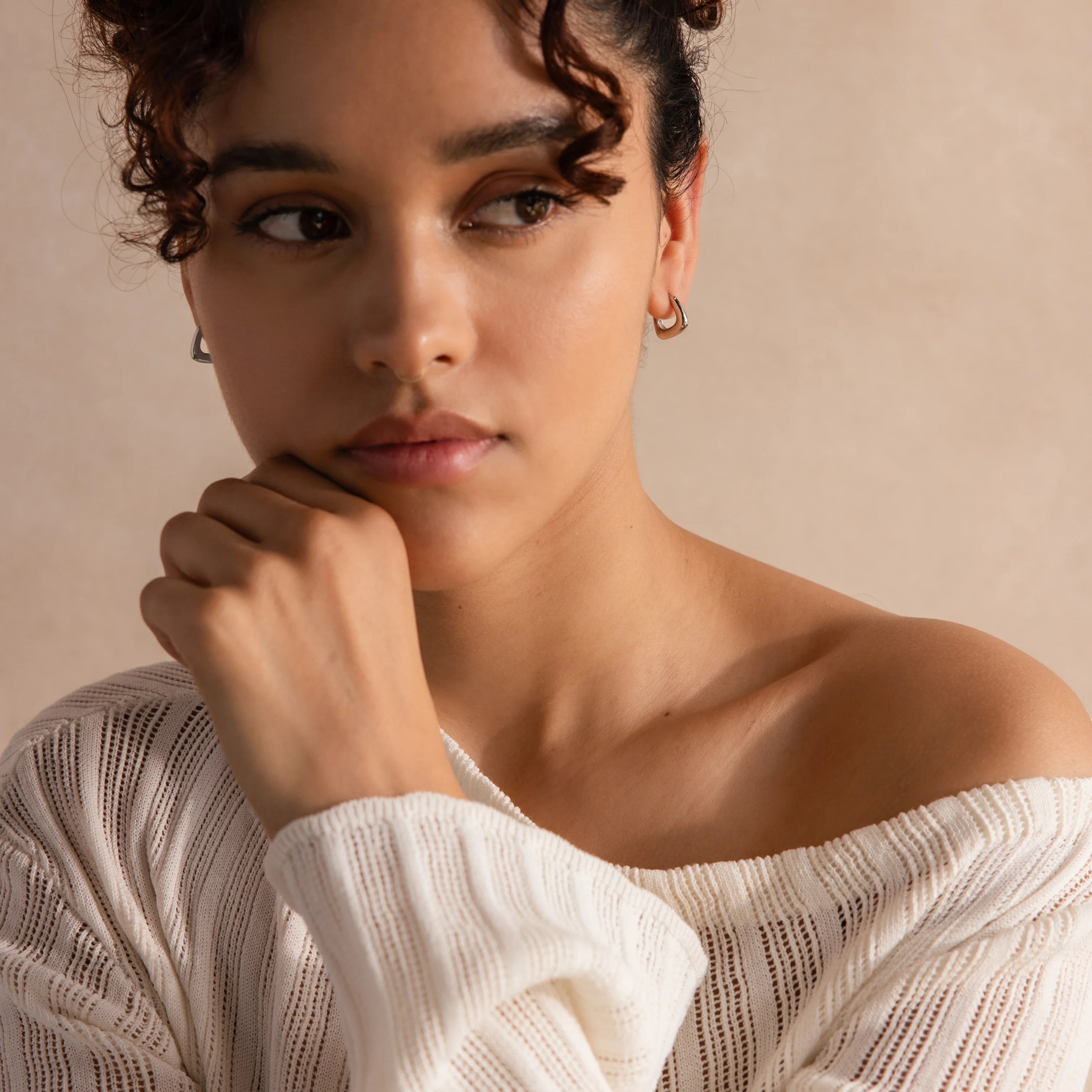 Bold Geometric Hoops Silver 18K Gold Plated
