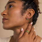 Emerald Drop Huggies Silver 18K Gold Plated