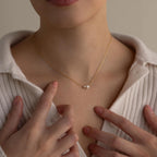 Dainty Duo Pearl Necklace Silver 18K Gold Plated