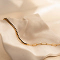 Black Diamond Tennis Bracelet Silver 18K Gold Plated