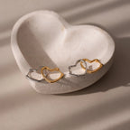 Heart Hoops Silver 18K Gold Plated