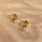 Bold Pearl Drop Earrings Silver 18K Gold Plated
