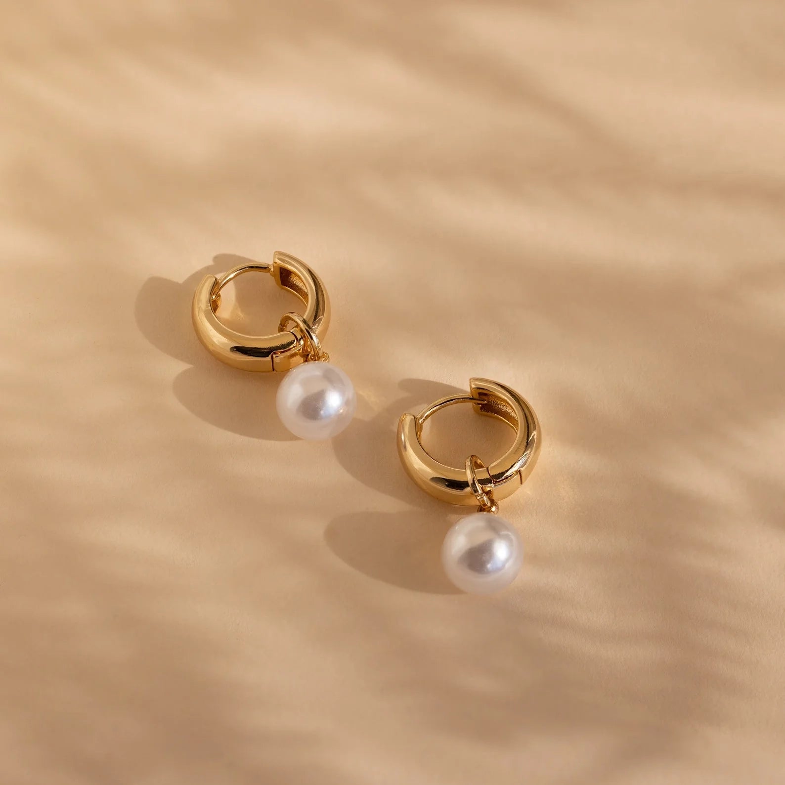 Bold Pearl Drop Earrings Silver 18K Gold Plated